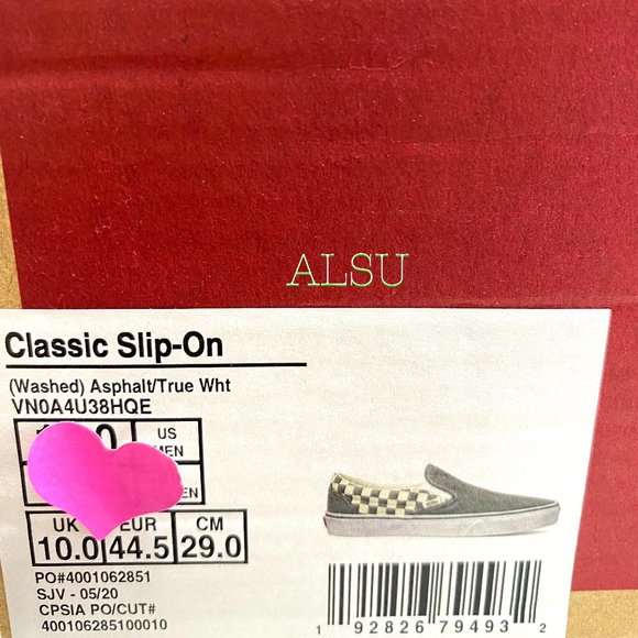 💖MEGA SALE💖VANS Classic Slip-On Washed Asphalt Canvas  Women’s  VN0A4U38HQE - Picture 9 of 9